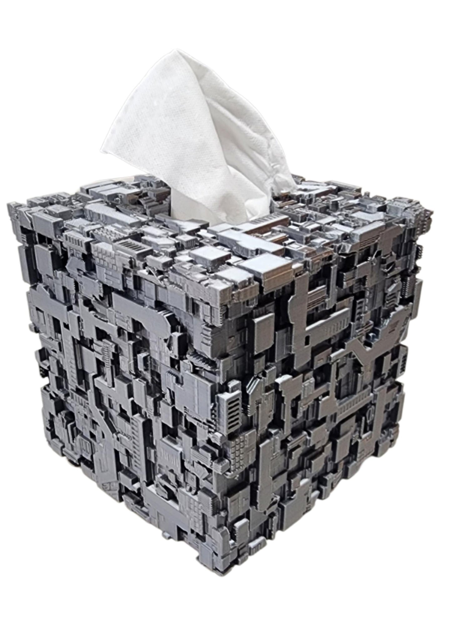 Borg cube tissue box cover