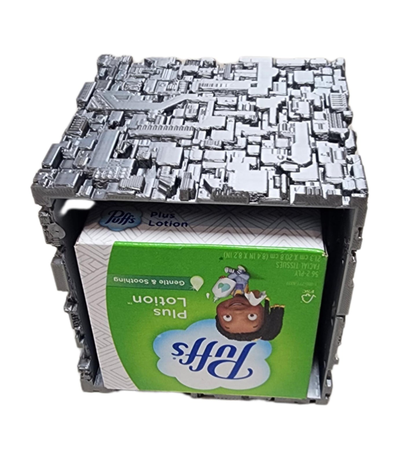 Borg cube tissue box cover