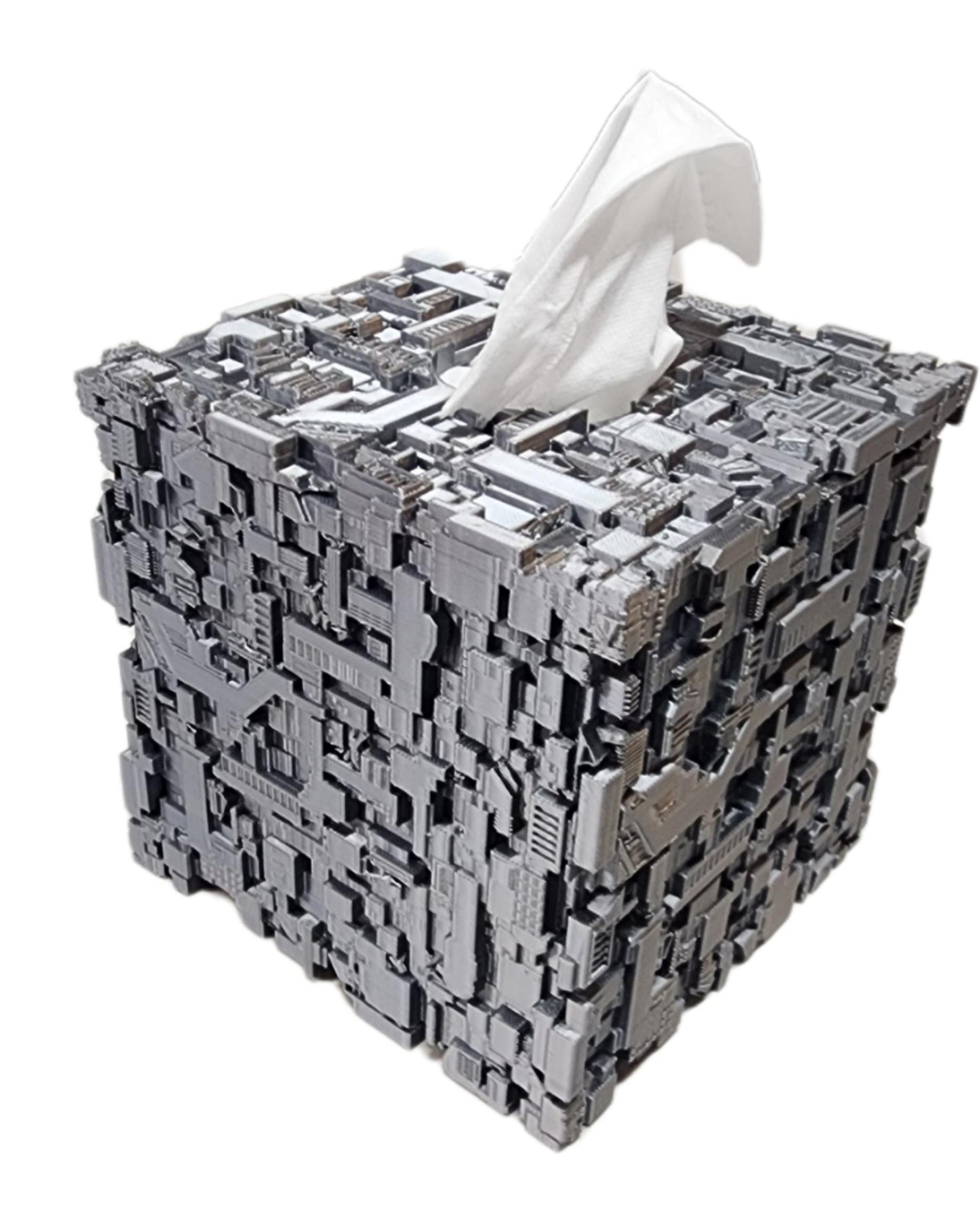 Borg cube tissue box cover