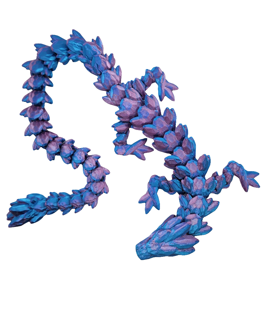 Articulating 3D printed gemstone Dragon