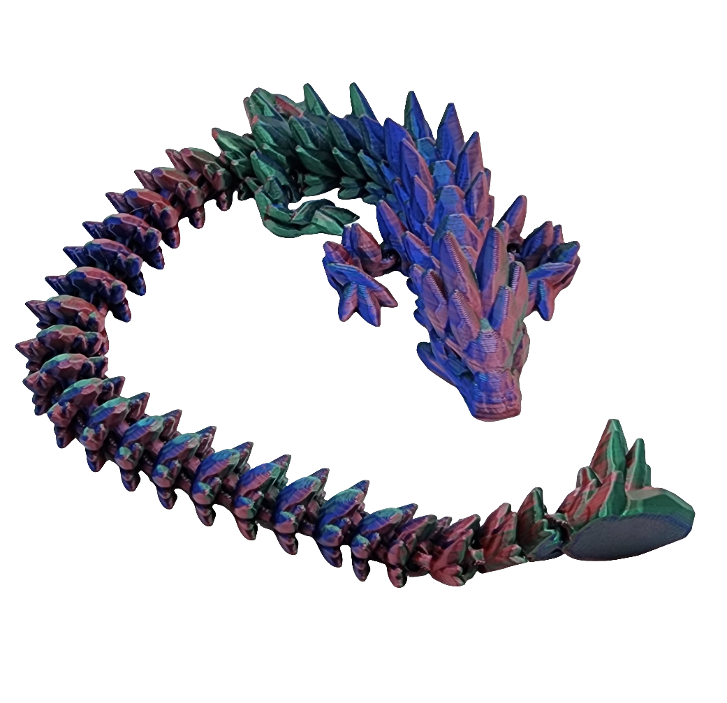 Articulating 3D printed gemstone Dragon