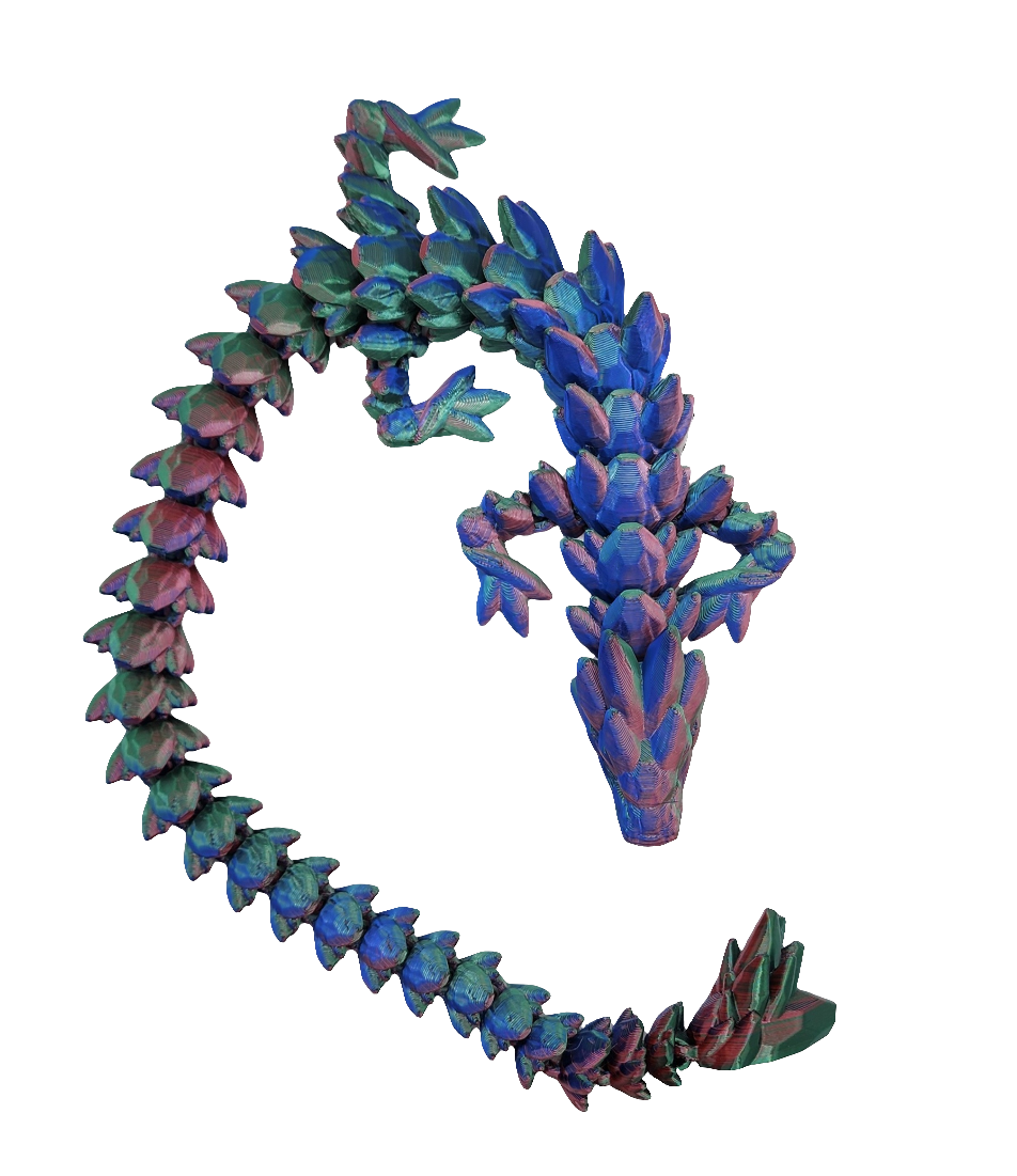 Articulating 3D printed gemstone Dragon