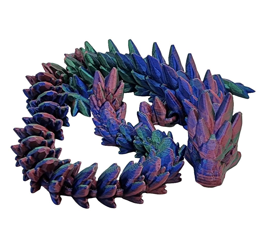 Articulating 3D printed gemstone Dragon