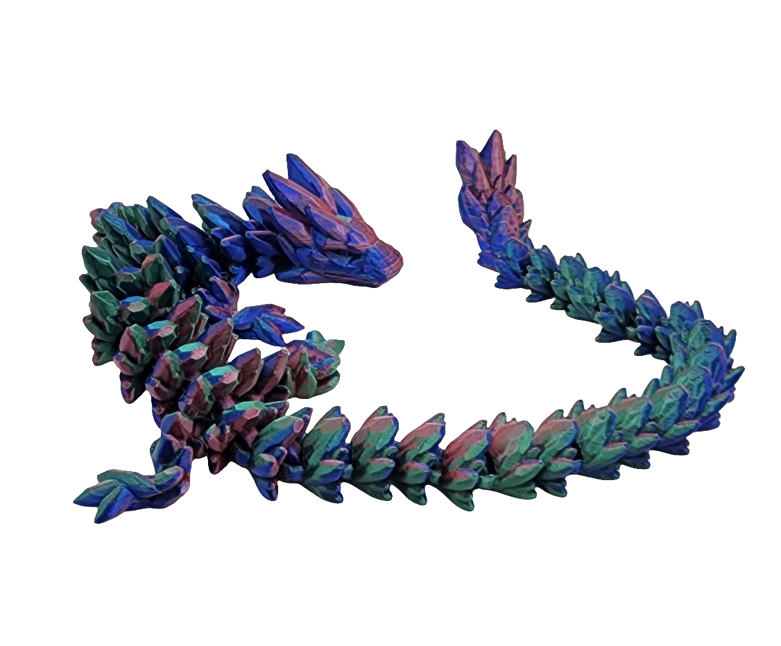 Articulating 3D printed gemstone Dragon